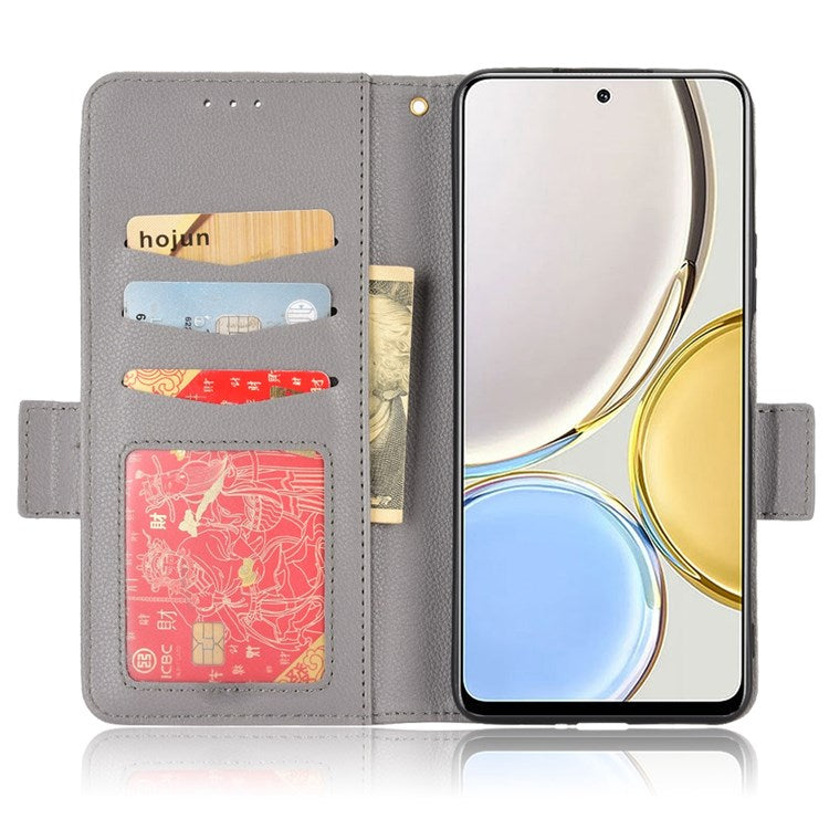 For Honor Magic4 Lite 4G/5G/X9 4G/5G/X30 5G Stand Wallet Style Flip Magnetic Litchi Texture Case Leather Phone Protector - Grey