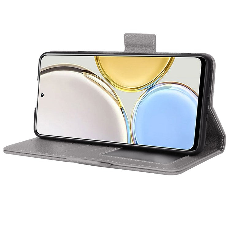 For Honor Magic4 Lite 4G/5G/X9 4G/5G/X30 5G Stand Wallet Style Flip Magnetic Litchi Texture Case Leather Phone Protector - Grey