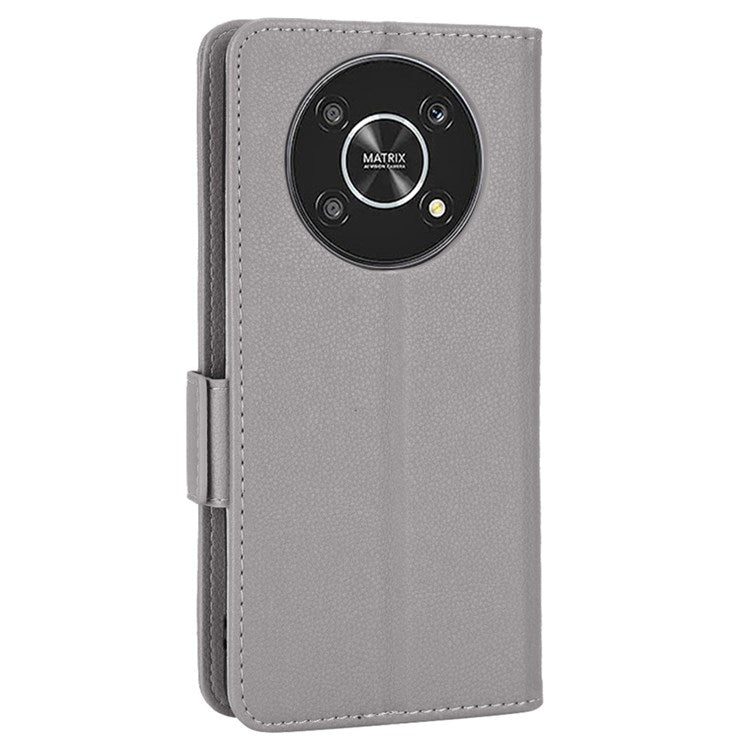 For Honor Magic4 Lite 4G/5G/X9 4G/5G/X30 5G Stand Wallet Style Flip Magnetic Litchi Texture Case Leather Phone Protector - Grey