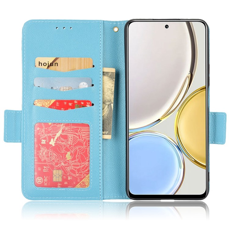 For Honor Magic4 Lite 4G/5G/X9 4G/5G/X30 5G Stand Wallet Style Flip Magnetic Litchi Texture Case Leather Phone Protector - Baby Blue