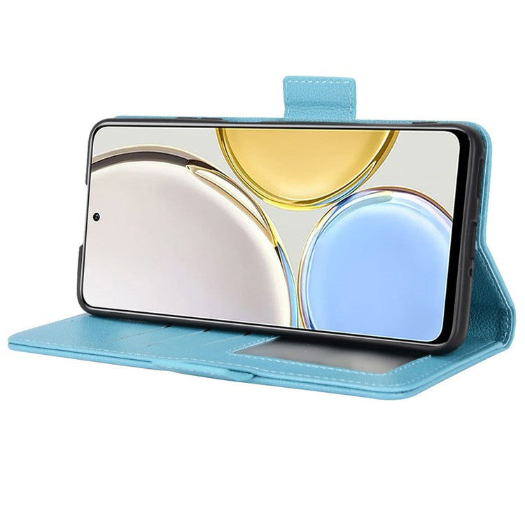 For Honor Magic4 Lite 4G/5G/X9 4G/5G/X30 5G Stand Wallet Style Flip Magnetic Litchi Texture Case Leather Phone Protector - Baby Blue