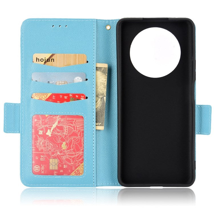 For Honor Magic4 Lite 4G/5G/X9 4G/5G/X30 5G Stand Wallet Style Flip Magnetic Litchi Texture Case Leather Phone Protector - Baby Blue