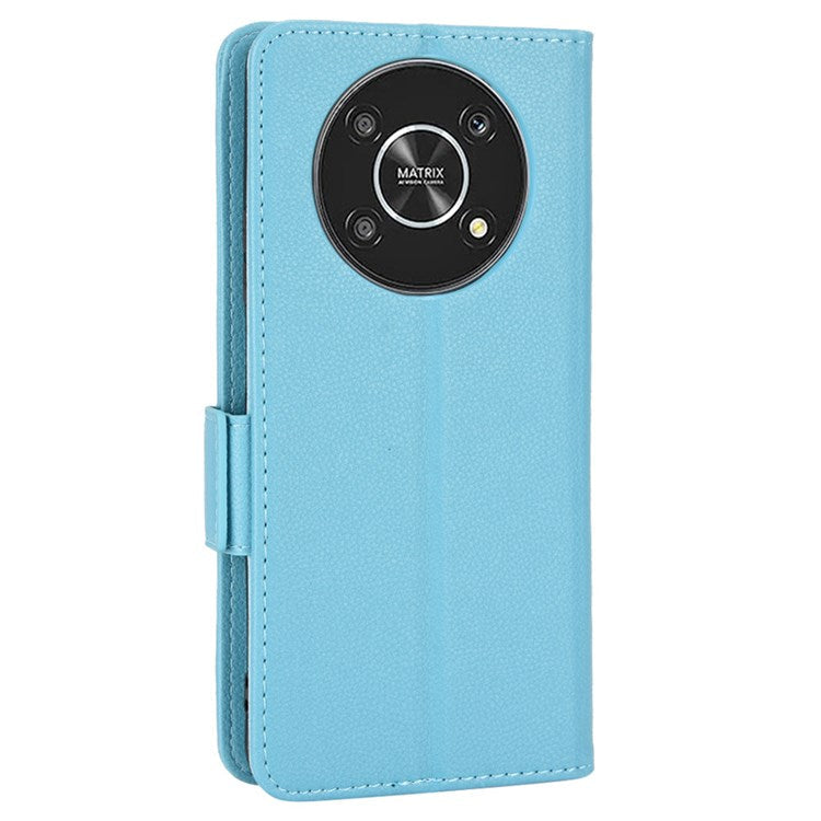 For Honor Magic4 Lite 4G/5G/X9 4G/5G/X30 5G Stand Wallet Style Flip Magnetic Litchi Texture Case Leather Phone Protector - Baby Blue