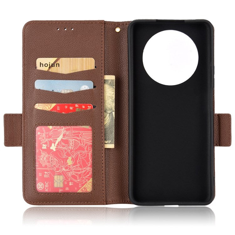 For Honor Magic4 Lite 4G/5G/X9 4G/5G/X30 5G Stand Wallet Style Flip Magnetic Litchi Texture Case Leather Phone Protector - Brown