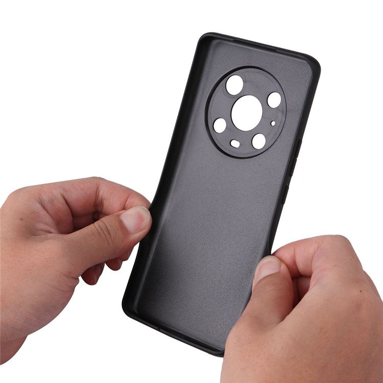 For Honor Magic4 Pro Anti-scratch Phone Case Textured PU Leather Coated TPU +PC Hybrid Protective Cover - Leopard