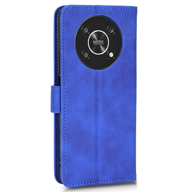 For Honor X9 5G/X30/Magic4 Lite 5G PU Leather Stand Flip Cover Skin-touch Feeling Shockproof TPU Inner Shell Wallet Phone Case - Blue