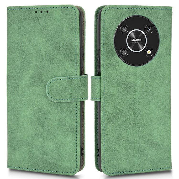 For Honor X9 5G/X30/Magic4 Lite 5G PU Leather Stand Flip Cover Skin-touch Feeling Shockproof TPU Inner Shell Wallet Phone Case - Green
