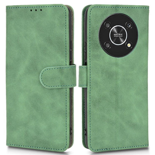 For Honor X9 5G/X30/Magic4 Lite 5G PU Leather Stand Flip Cover Skin-touch Feeling Shockproof TPU Inner Shell Wallet Phone Case - Green