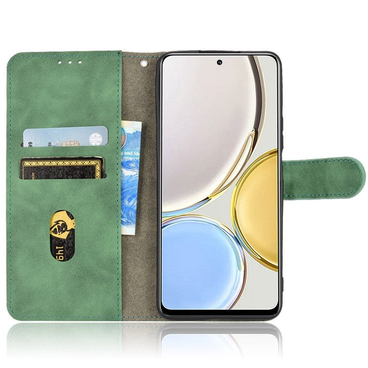 For Honor X9 5G/X30/Magic4 Lite 5G PU Leather Stand Flip Cover Skin-touch Feeling Shockproof TPU Inner Shell Wallet Phone Case - Green