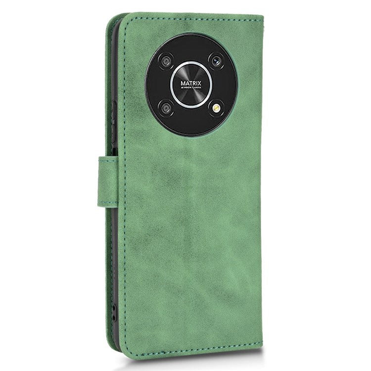 For Honor X9 5G/X30/Magic4 Lite 5G PU Leather Stand Flip Cover Skin-touch Feeling Shockproof TPU Inner Shell Wallet Phone Case - Green