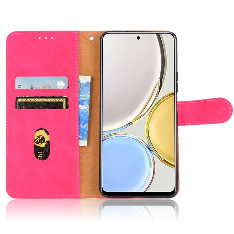 For Honor X9 5G/X30/Magic4 Lite 5G PU Leather Stand Flip Cover Skin-touch Feeling Shockproof TPU Inner Shell Wallet Phone Case - Rose