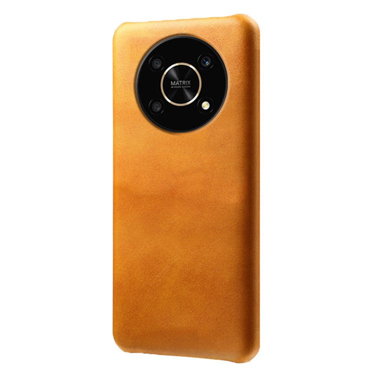 For Honor X30/Magic4 Lite 5G/X9 5G/X9 4G Slim Thin Phone Cover Scratch-resistant Textured PU Leather Coated PC Phone Case - Orange