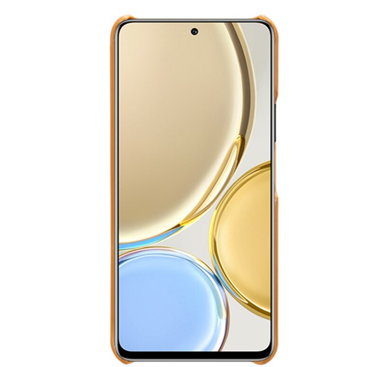 For Honor X30/Magic4 Lite 5G/X9 5G/X9 4G Slim Thin Phone Cover Scratch-resistant Textured PU Leather Coated PC Phone Case - Orange