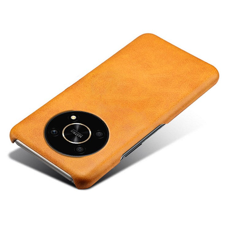For Honor X30/Magic4 Lite 5G/X9 5G/X9 4G Slim Thin Phone Cover Scratch-resistant Textured PU Leather Coated PC Phone Case - Orange