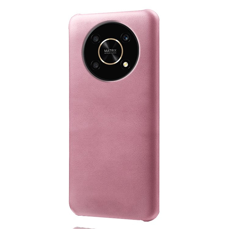 For Honor X30/Magic4 Lite 5G/X9 5G/X9 4G Slim Thin Phone Cover Scratch-resistant Textured PU Leather Coated PC Phone Case - Rose Gold