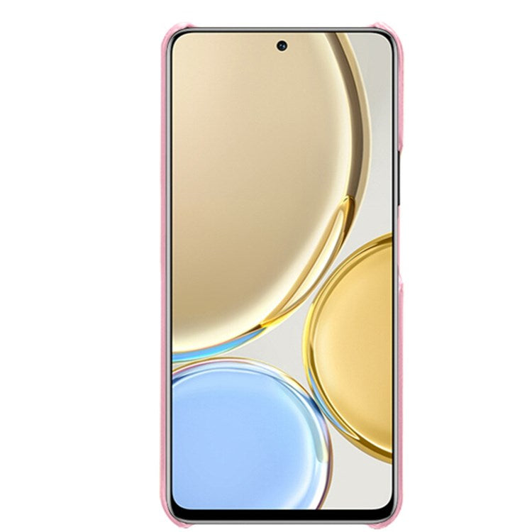 For Honor X30/Magic4 Lite 5G/X9 5G/X9 4G Slim Thin Phone Cover Scratch-resistant Textured PU Leather Coated PC Phone Case - Rose Gold