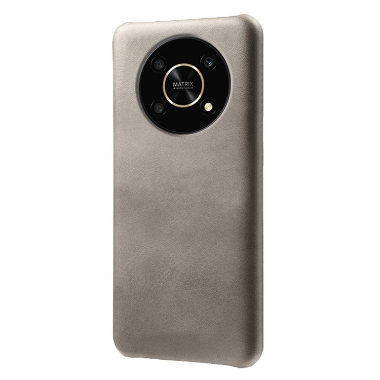 For Honor X30/Magic4 Lite 5G/X9 5G/X9 4G Slim Thin Phone Cover Scratch-resistant Textured PU Leather Coated PC Phone Case - Grey