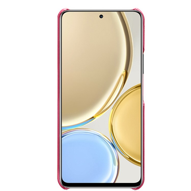 For Honor X30/Magic4 Lite 5G/X9 5G/X9 4G Slim Thin Phone Cover Scratch-resistant Textured PU Leather Coated PC Phone Case - Rose