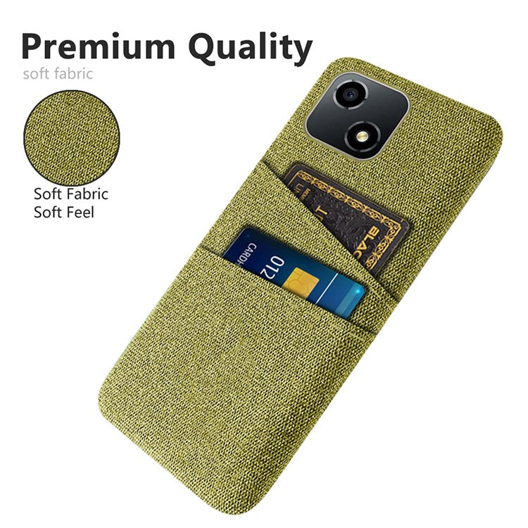 For Honor Play 30 5G Anti-scratch Phone Case Cloth Texture Shockproof Dual Card Slots PC Protective Cover - Yellow