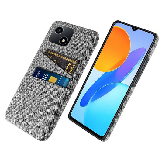 For Honor Play 30 5G Anti-scratch Phone Case Cloth Texture Shockproof Dual Card Slots PC Protective Cover - Light Grey