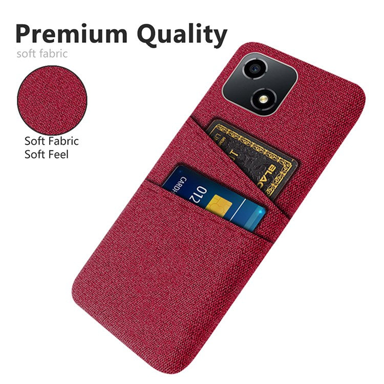 For Honor Play 30 5G Anti-scratch Phone Case Cloth Texture Shockproof Dual Card Slots PC Protective Cover - Red