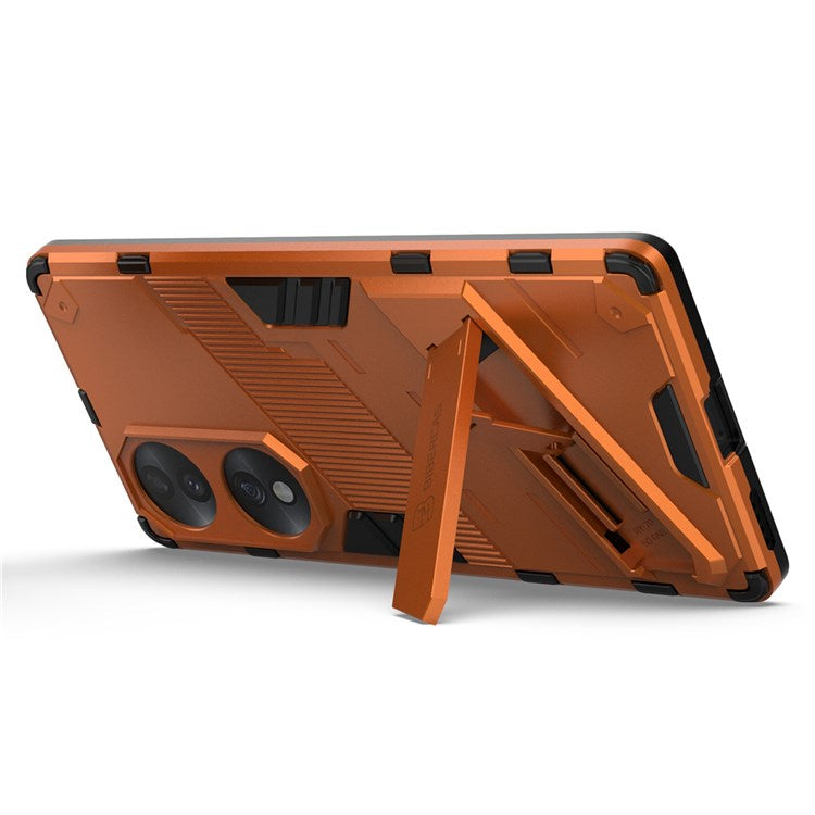 For Honor 70 5G Wear-resistant TPU+PC Shock Absorption Cover Kickstand Phone Case Protector - Orange