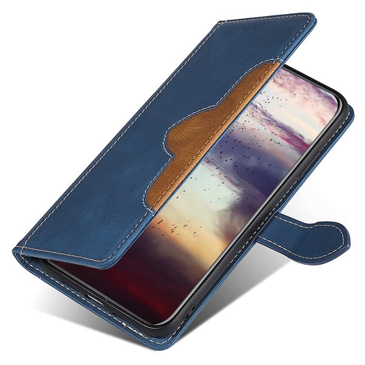 For Honor 70 5G Anti-scratch PU Leather Phone Wallet Flip Case Straw Hat Pattern Magnetic Clasp Drop-proof Cover Skin-touch Feeling Stand - Blue