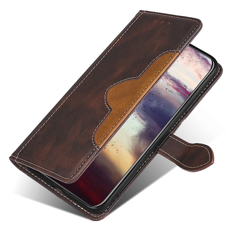 For Honor 70 5G Anti-scratch PU Leather Phone Wallet Flip Case Straw Hat Pattern Magnetic Clasp Drop-proof Cover Skin-touch Feeling Stand - Brown