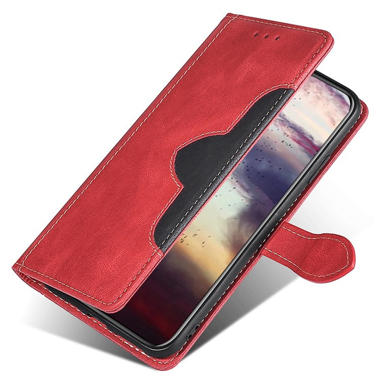 For Honor 70 5G Anti-scratch PU Leather Phone Wallet Flip Case Straw Hat Pattern Magnetic Clasp Drop-proof Cover Skin-touch Feeling Stand - Red