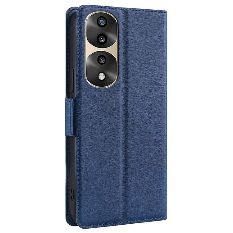 For Honor 70 Pro 5G/70 Pro+ 5G Side Magnetic Clasp Stand Phone Cover PU Leather Card Slot Shockproof Case - Blue