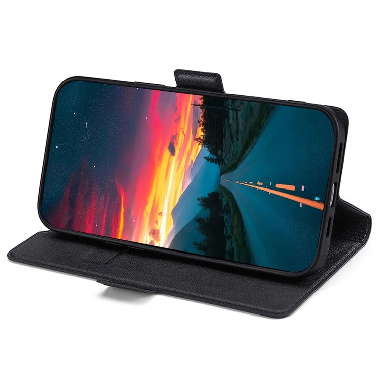 For Honor 70 Pro 5G/70 Pro+ 5G Side Magnetic Clasp Stand Phone Cover PU Leather Card Slot Shockproof Case - Black