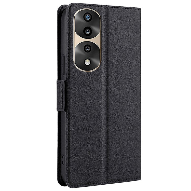 For Honor 70 Pro 5G/70 Pro+ 5G Side Magnetic Clasp Stand Phone Cover PU Leather Card Slot Shockproof Case - Black