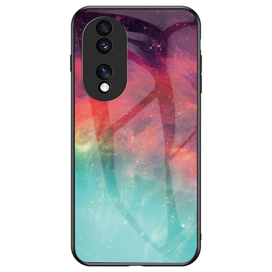 For Honor 70 5G Anti-scratch Phone Case Tempered Glass+Hard PC + Soft TPU Starry Sky Pattern Phone Cover - Color Starry Sky