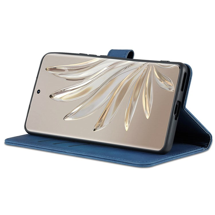 AZNS For Honor 70 Pro 5G Drop-proof PU Leather Case Foldable Wallet Protective Phone Cover - Blue