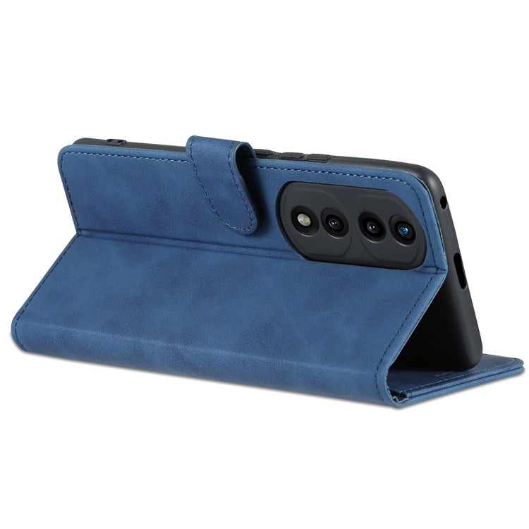 AZNS For Honor 70 Pro 5G Drop-proof PU Leather Case Foldable Wallet Protective Phone Cover - Blue