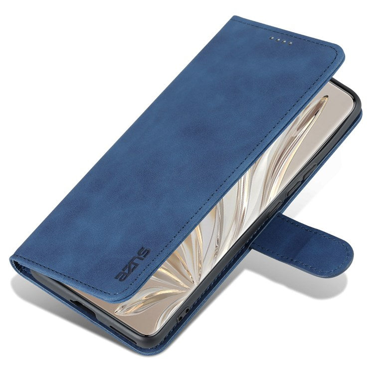 AZNS For Honor 70 Pro 5G Drop-proof PU Leather Case Foldable Wallet Protective Phone Cover - Blue