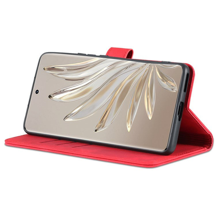 AZNS For Honor 70 Pro 5G Drop-proof PU Leather Case Foldable Wallet Protective Phone Cover - Red