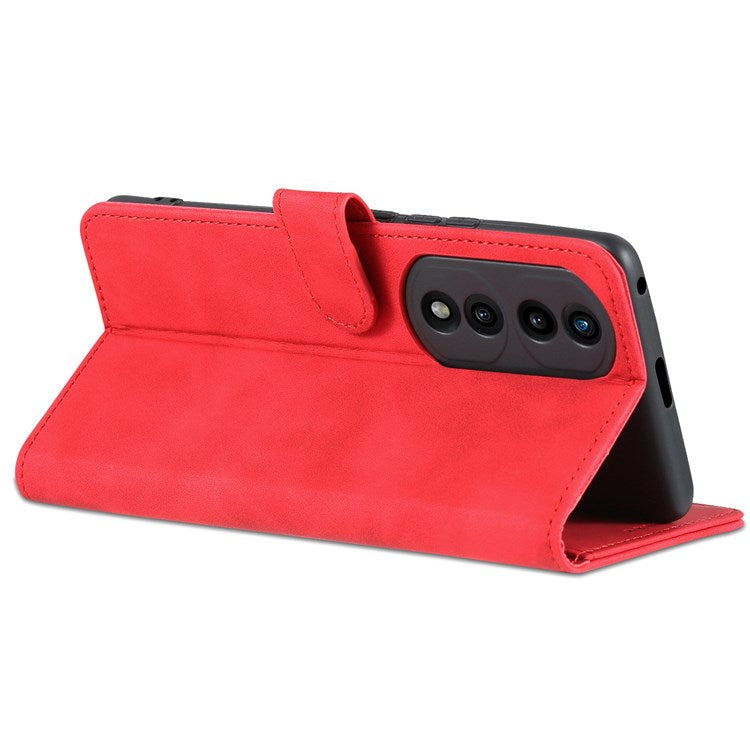 AZNS For Honor 70 Pro 5G Drop-proof PU Leather Case Foldable Wallet Protective Phone Cover - Red