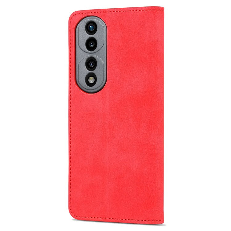 AZNS For Honor 70 Pro 5G Drop-proof PU Leather Case Foldable Wallet Protective Phone Cover - Red