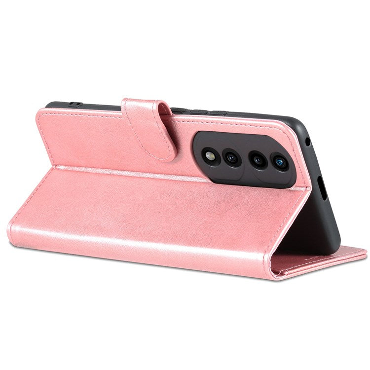 AZNS For Honor 70 Pro 5G Drop-proof PU Leather Case Foldable Wallet Protective Phone Cover - Rose Gold