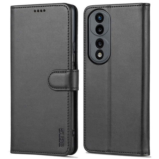 AZNS For Honor 70 Pro 5G Drop-proof PU Leather Case Foldable Wallet Protective Phone Cover - Black