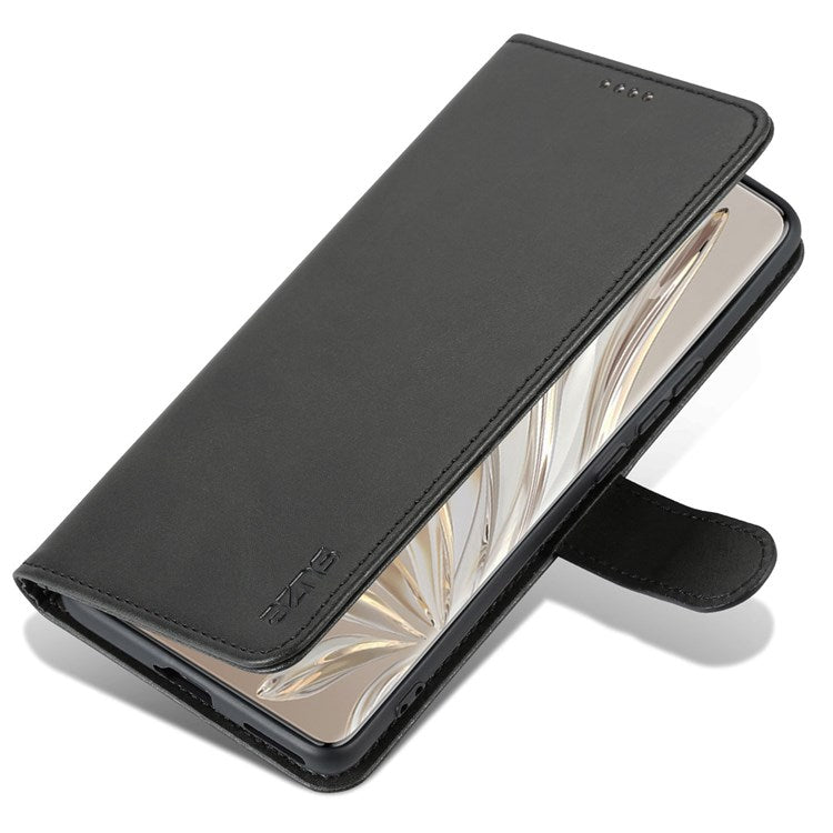 AZNS For Honor 70 Pro 5G Drop-proof PU Leather Case Foldable Wallet Protective Phone Cover - Black