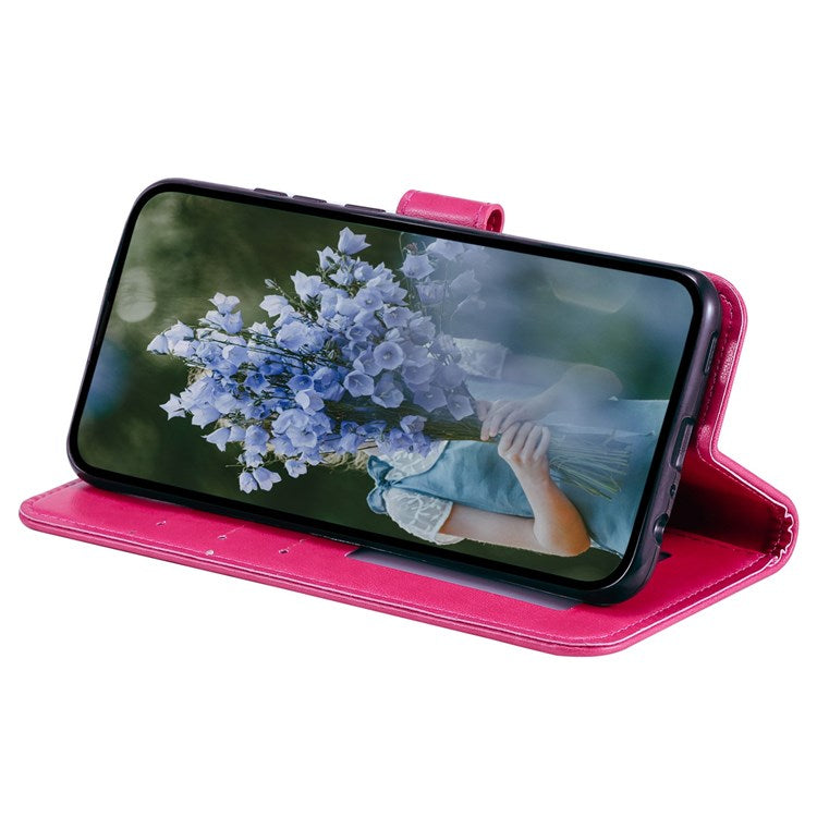 For Honor X30/X9 4G/5G Imprinted Mandala Flower Pattern Wrist Strap Wallet Case PU Leather Stand Feature Flip Cover - Rose