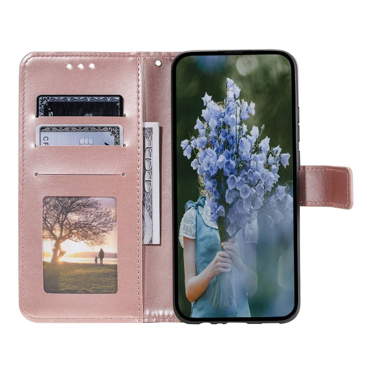 For Honor X30/X9 4G/5G Imprinted Mandala Flower Pattern Wrist Strap Wallet Case PU Leather Stand Feature Flip Cover - Rose Gold