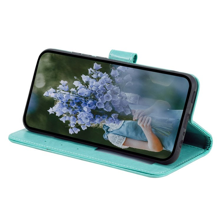 For Honor X30/X9 4G/5G Imprinted Mandala Flower Pattern Wrist Strap Wallet Case PU Leather Stand Feature Flip Cover - Green