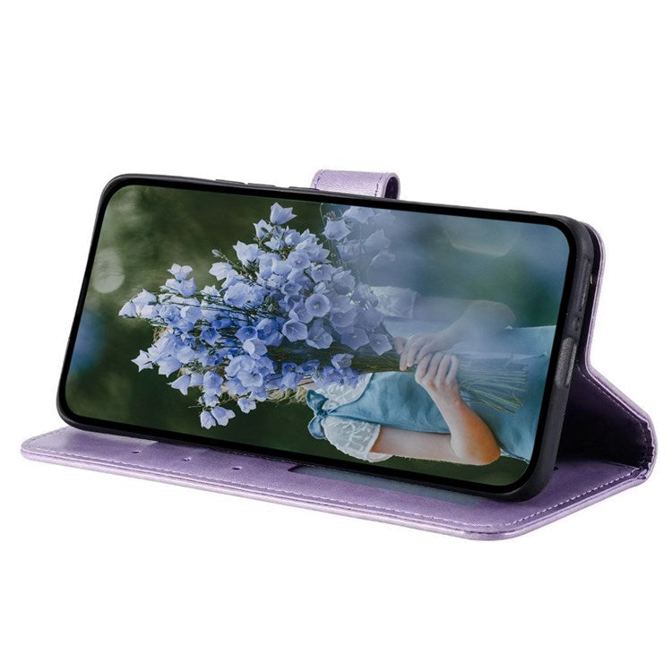 For Honor X30/X9 4G/5G Imprinted Mandala Flower Pattern Wrist Strap Wallet Case PU Leather Stand Feature Flip Cover - Purple