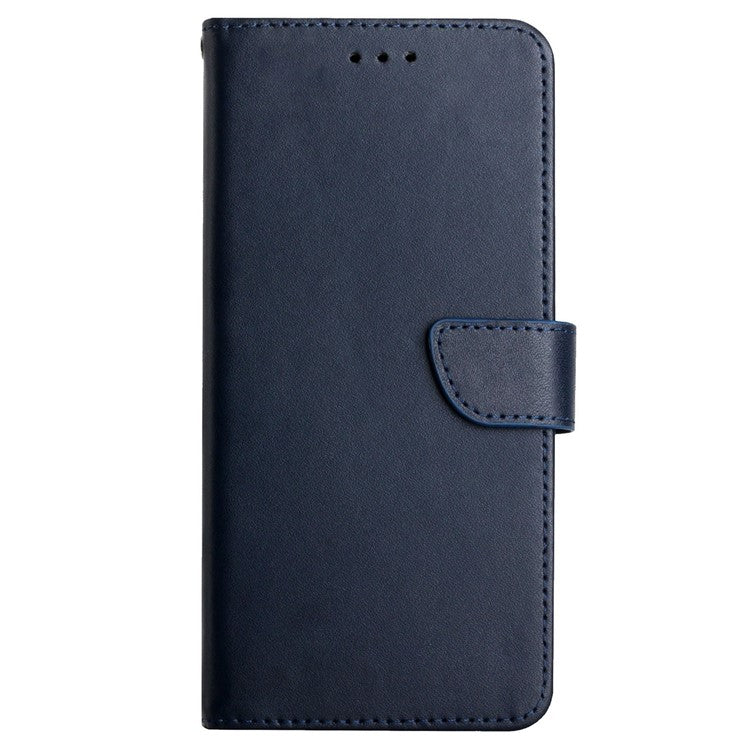 Anti-drop Phone Case for Honor 70 5G, Nappa Texture Genuine Leather Magnetic Closure Stand Scratch-resistant Phone Cover - Blue
