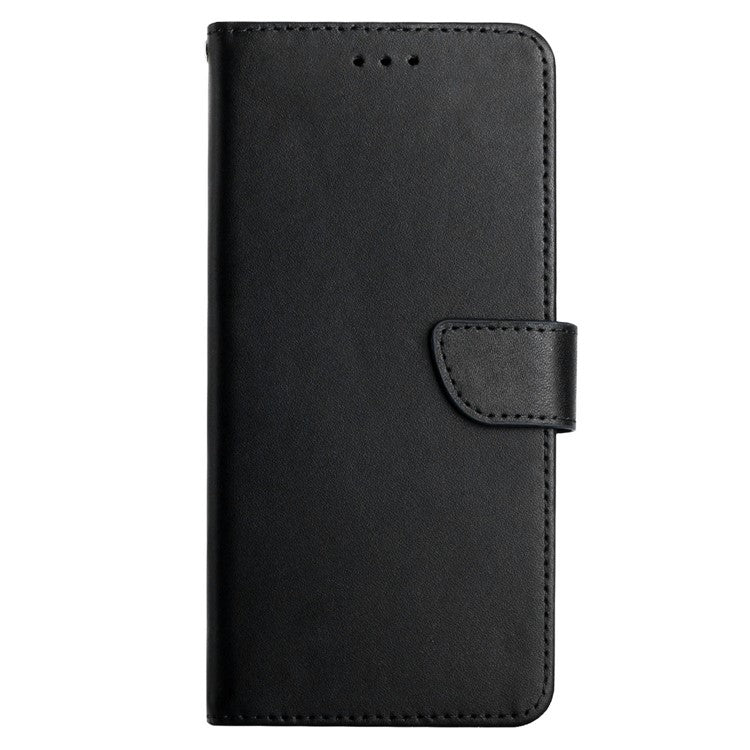 For Honor 70 Pro 5G / 70 Pro+ 5G HT02 Nappa Texture Genuine Leather Phone Case Solid Color Stand Magnetic Flip Folio Wallet Cover - Black