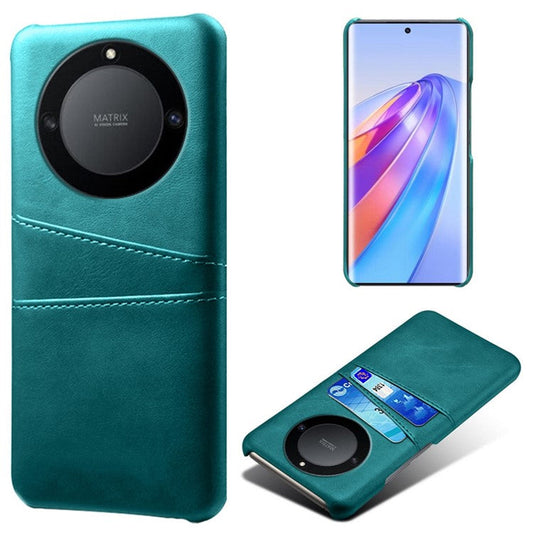 For Honor X40 5G / X9a 5G / Magic5 Lite 5G PU Leather Coated Hard PC Hybrid Phone Case Shockproof Anti-Scratch Dual Card Slots Cover - Green