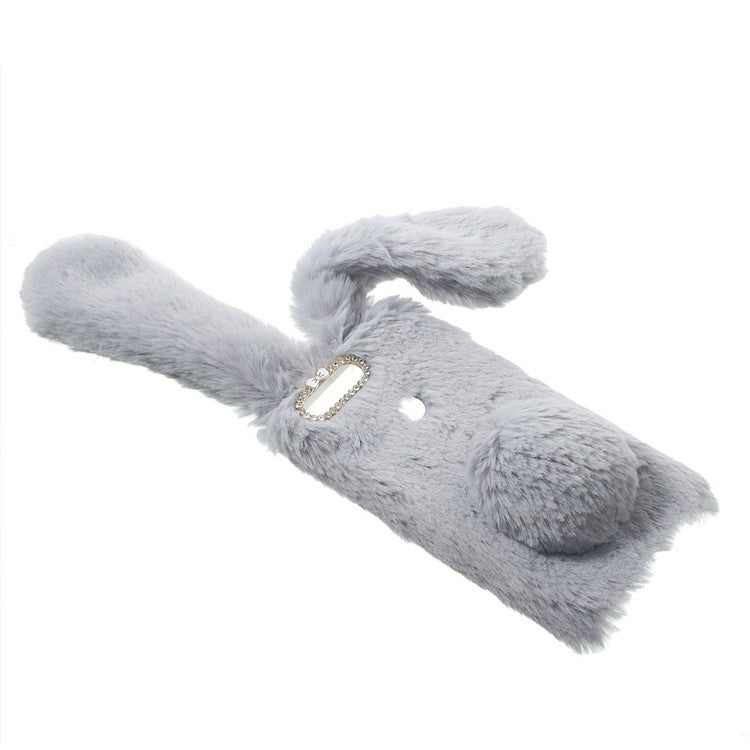 Bunny Shape Warm Fur Soft TPU Stand Phone Case for Huawei Honor 8 - Grey